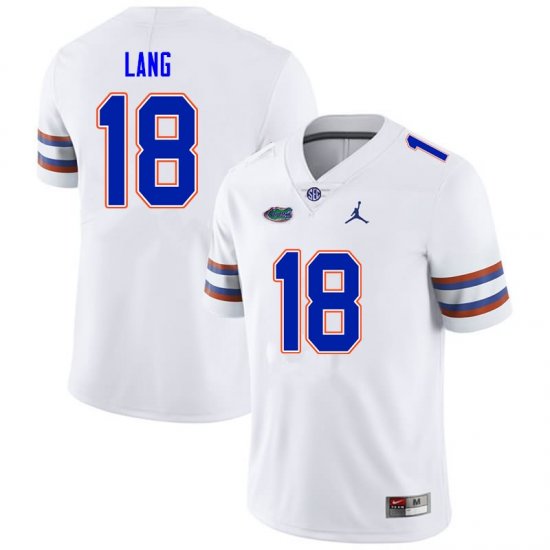 Men's Florida Gators #18 Dante Lang NCAA Nike White Authentic Stitched College Football Jersey AJN0262FU